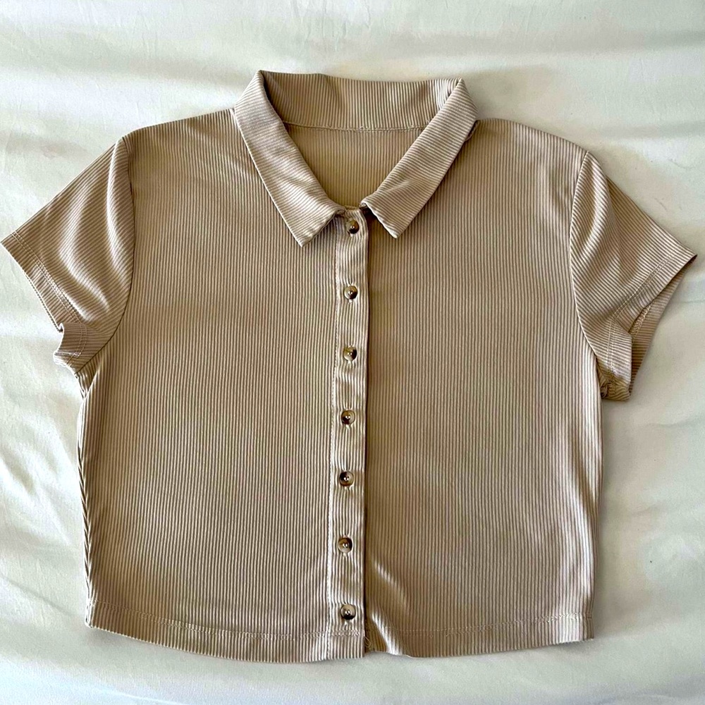 Tan Button-up Top